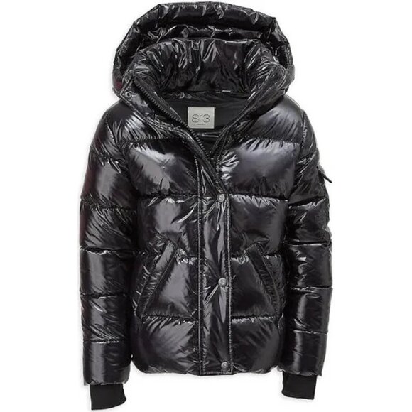 NEW S13 Girls High Shine Straight Puffer Jacket ONIX SIZE 8/100%AUTHENTIC